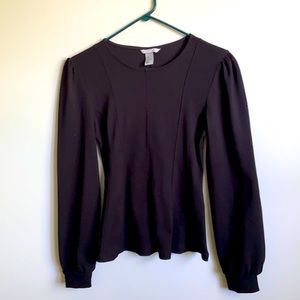 H&M Peplum Long Sleeve Stretch Top